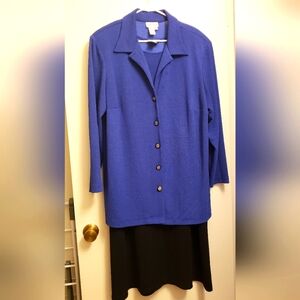 Coldwater Creek 2-piece Dress with Jacket Set  - Periwinkle and Black - size 20